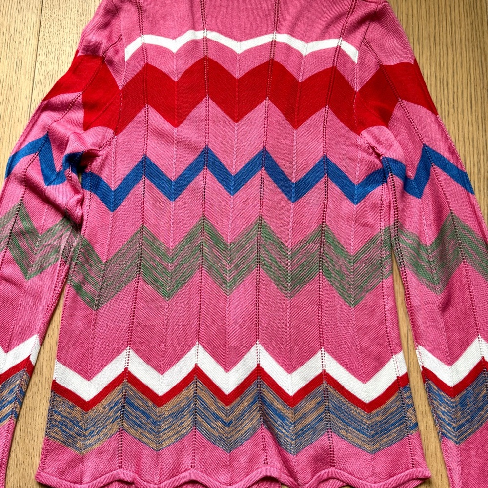 Pink Zig Zag Light Cardigan NWT - Size S - Picture 5 of 6